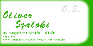 oliver szaloki business card