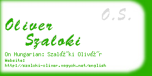 oliver szaloki business card